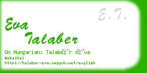 eva talaber business card